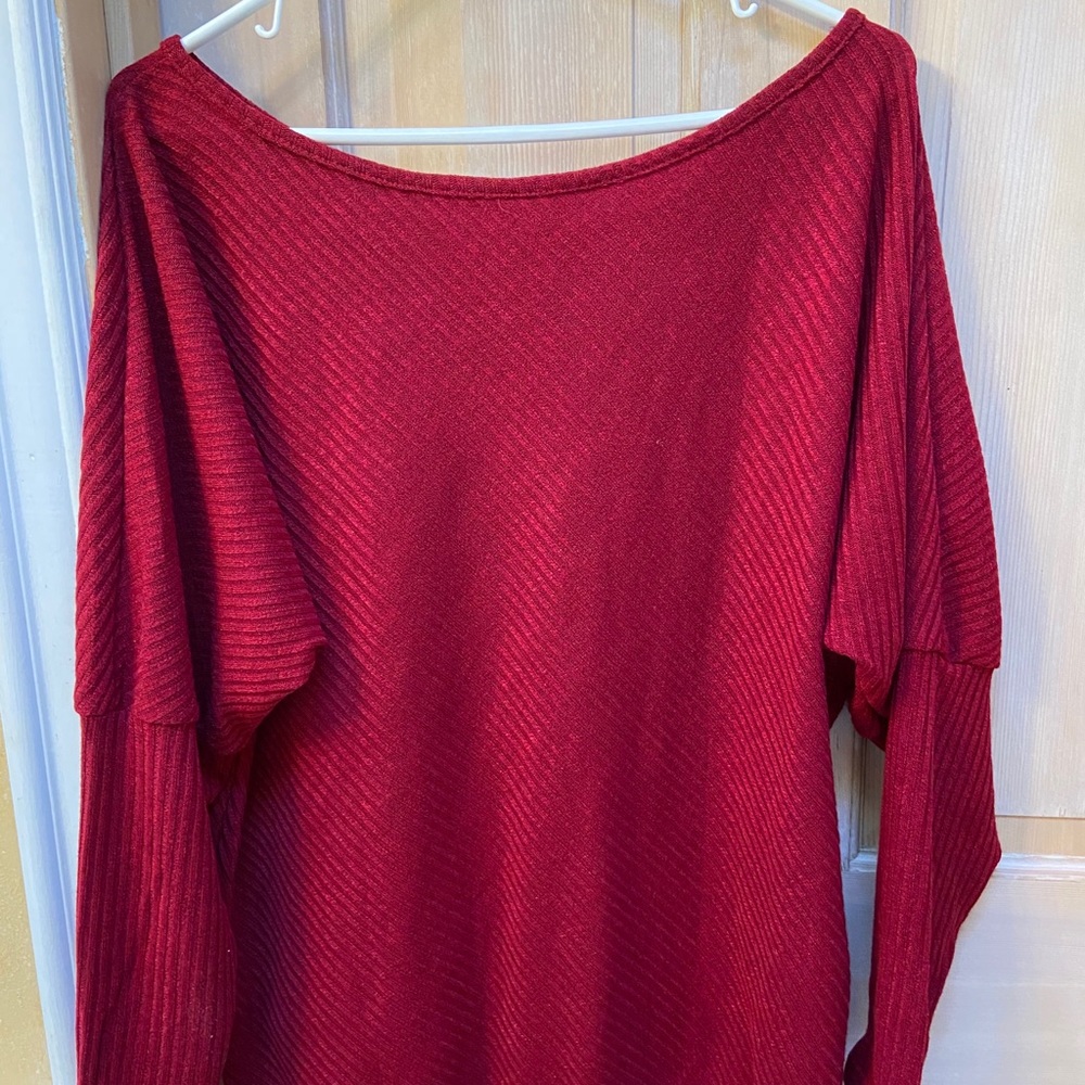 Burgundy off the shoulder top
